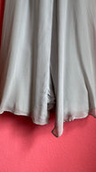 Vintage 1970s Grey Crepe De Chine Beaded Evening Dress