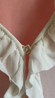 Vintage 1970s Ivory Sheer Ruffle Blouse