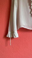 Vintage 1970s Ivory Sheer Ruffle Blouse