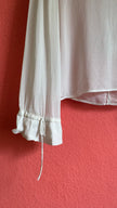 Vintage 1970s Ivory Sheer Ruffle Blouse