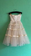 Vintage 1950s Ivory Tulle Bridal Dress