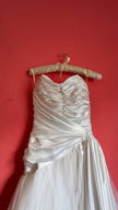 Vintage 1980s Ivory Satin And Tulle Bridal Gown