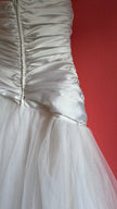 Vintage 1980s Ivory Satin And Tulle Bridal Gown