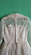 Vintage 1950s White Lace Bridal Dress With Peter Pan Collar