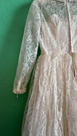 Vintage 1950s White Lace Bridal Dress With Peter Pan Collar