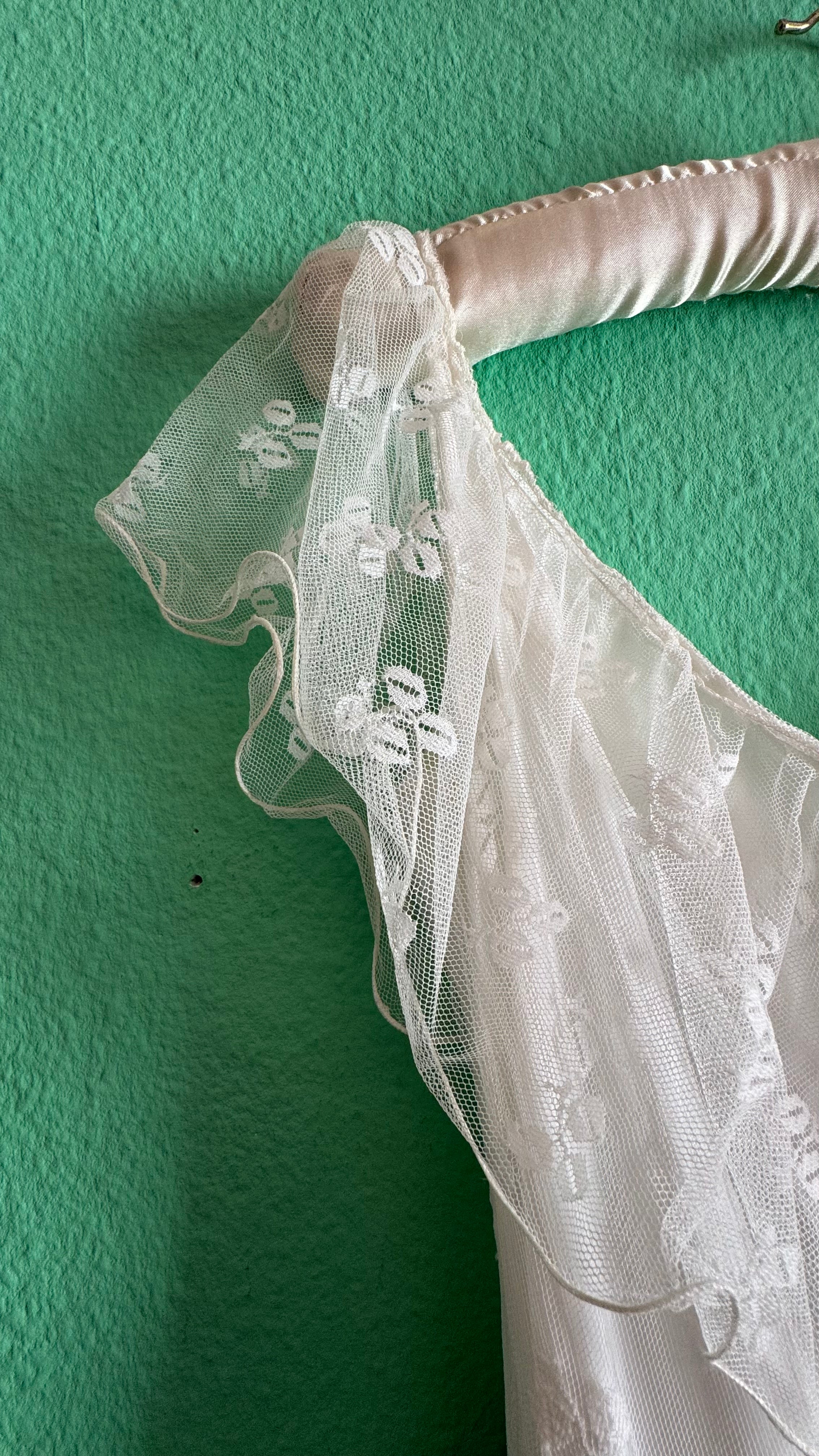 Vintage 1950s Bridal Tulle Dress With Tiered Ruffles