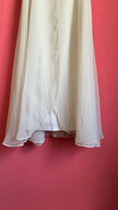 Vintage 1970s Ivory Bridal Dress With Beaded Bodice And Bow Back
