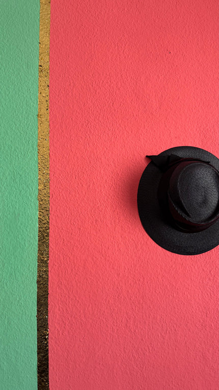 Vintage 1940s Black Straw Hat With Grosgrain Ribbon Bow