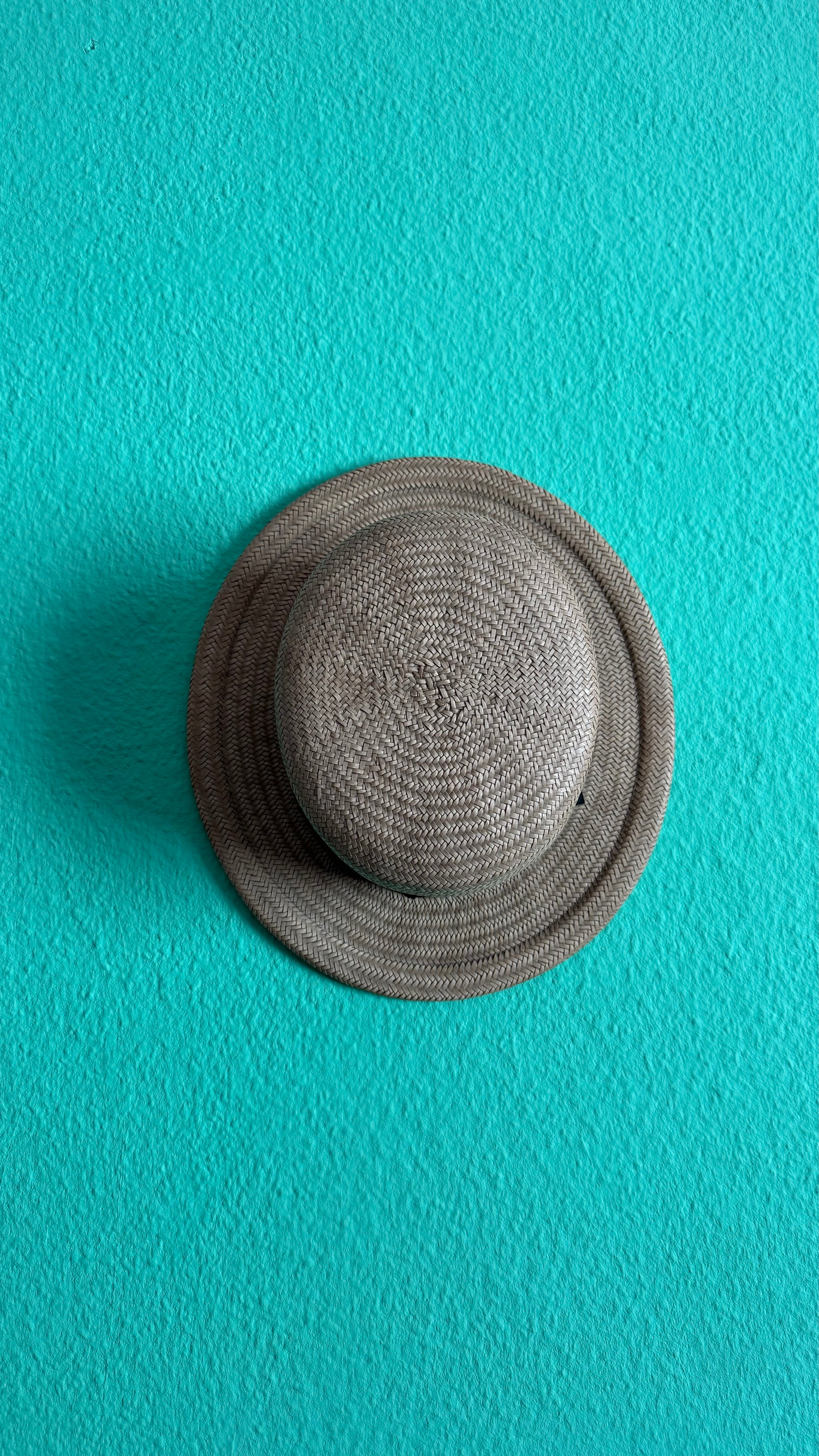 Vintage 1920s Straw Hat With Black Ribbon Trim