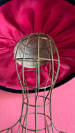 Vintage 1940s Natural Straw Wide Brim Hat With Embroidered Crown