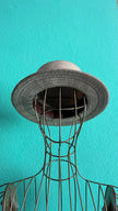 Vintage 1920s Straw Hat With Black Ribbon Trim