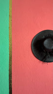 Vintage Estimated 1940s–1950s Black Wide-Brim Hat With Feather Trim