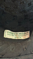 Vintage 1990s Black Woven Wide Brim Hat With Textured Star Detail