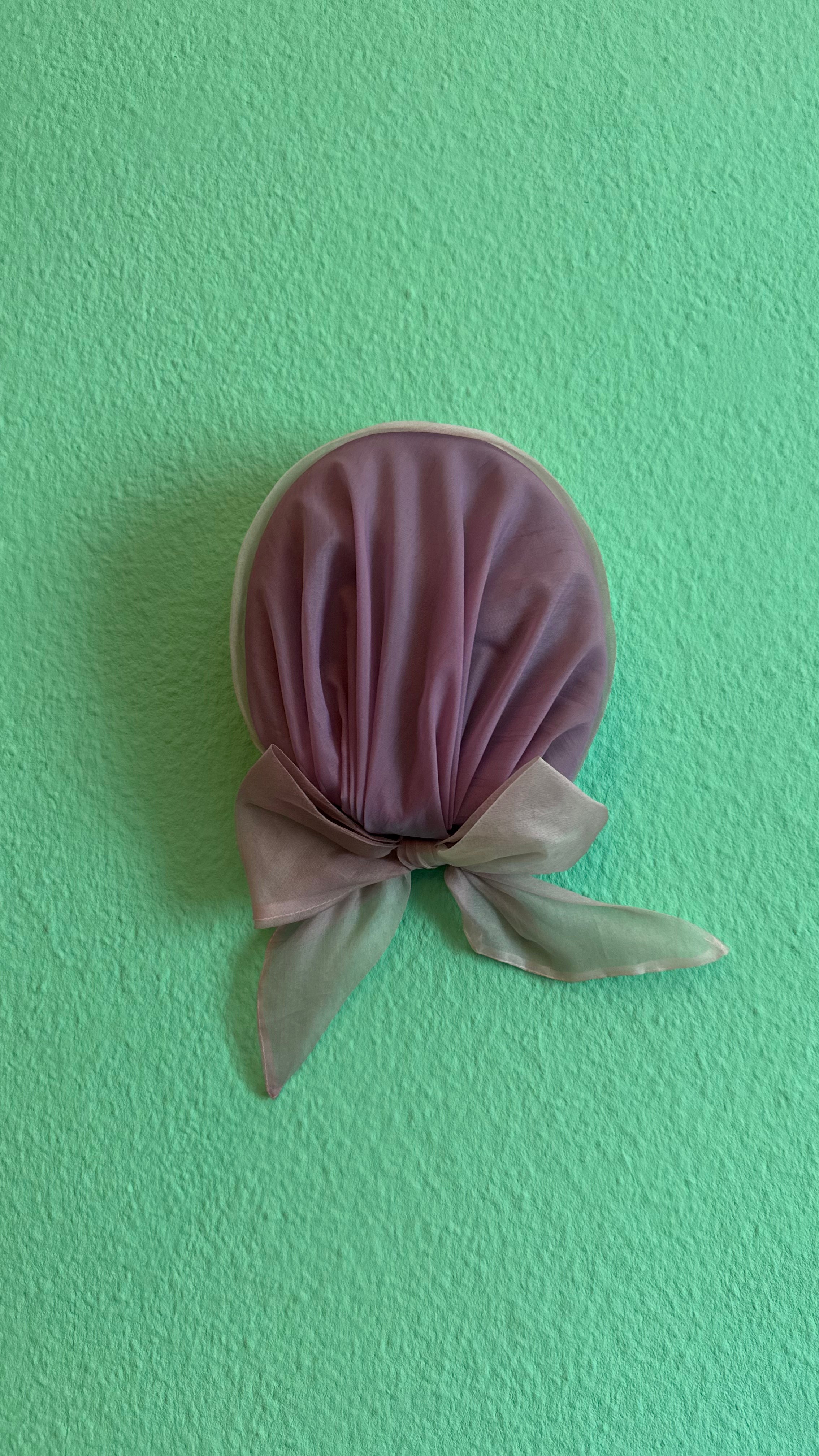 Vintage 1950s Lavender Draped Turban Hat With Bow