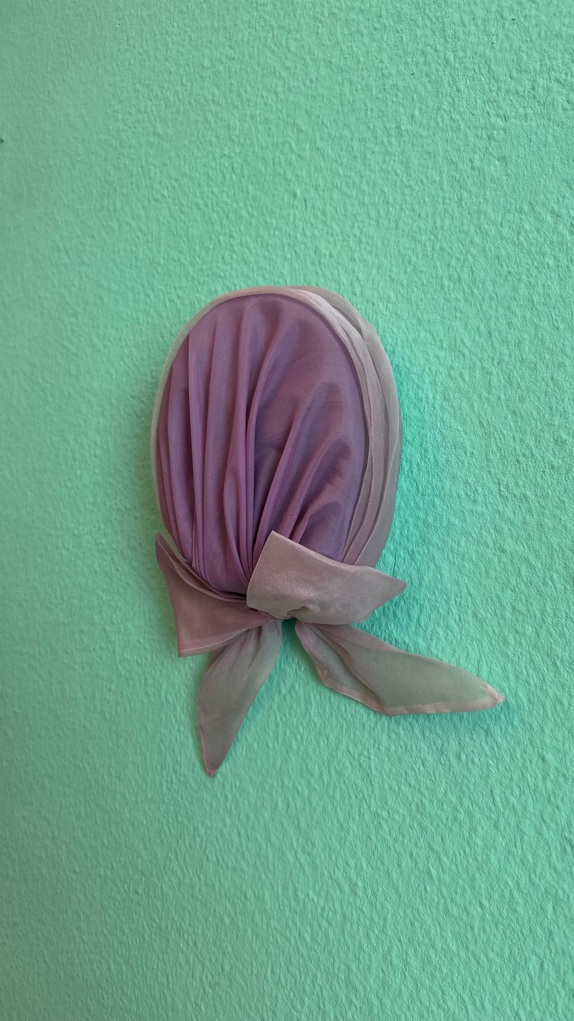 Vintage 1950s Lavender Draped Turban Hat With Bow