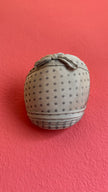 Vintage 1950s Beige Polka Dot Fabric Half Hat With Bow