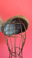 Vintage 1940s Natural Straw Tilt Hat With Pale Hair Detail