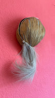 Vintage 1940s Natural Straw Tilt Hat With Pale Hair Detail