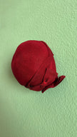 Vintage 1950s Burgundy Woven Bow Turban Hat
