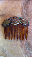 Vintage Early 20th Century Tortoiseshell-Effect Rhinestone Hair Comb