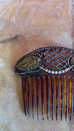 Vintage Early 20th Century Tortoiseshell-Effect Rhinestone Hair Comb