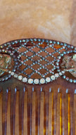 Vintage Early 20th Century Tortoiseshell-Effect Rhinestone Hair Comb