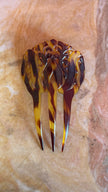 Vintage 1930s Tortoiseshell-Effect Carved Three-Prong Hair Comb