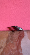 Vintage 1920s Tortoiseshell-Effect Floral Rhinestone Hair Comb
