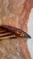 Vintage 1920s Tortoiseshell-Effect Floral Rhinestone Hair Comb
