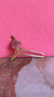 Vintage Early 20th Century Horn Floral Rhinestone Hair Pin