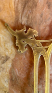 Vintage Early 20th Century Horn Floral Rhinestone Hair Pin