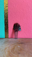 Vintage 1920s Green Rhinestone Fan-Shaped Three-Prong Hair Comb