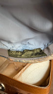 Vintage 1940s Natural Straw Tilt Hat With Pale Hair Detail