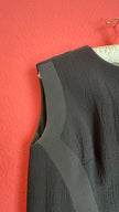 Vintage 1960s Black Textured A-Line Dress With Bow Detail
