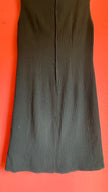 Vintage 1960s Black Textured A-Line Dress With Bow Detail