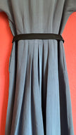 Vintage 1940s Slate Blue Pleated Dress With Belt
