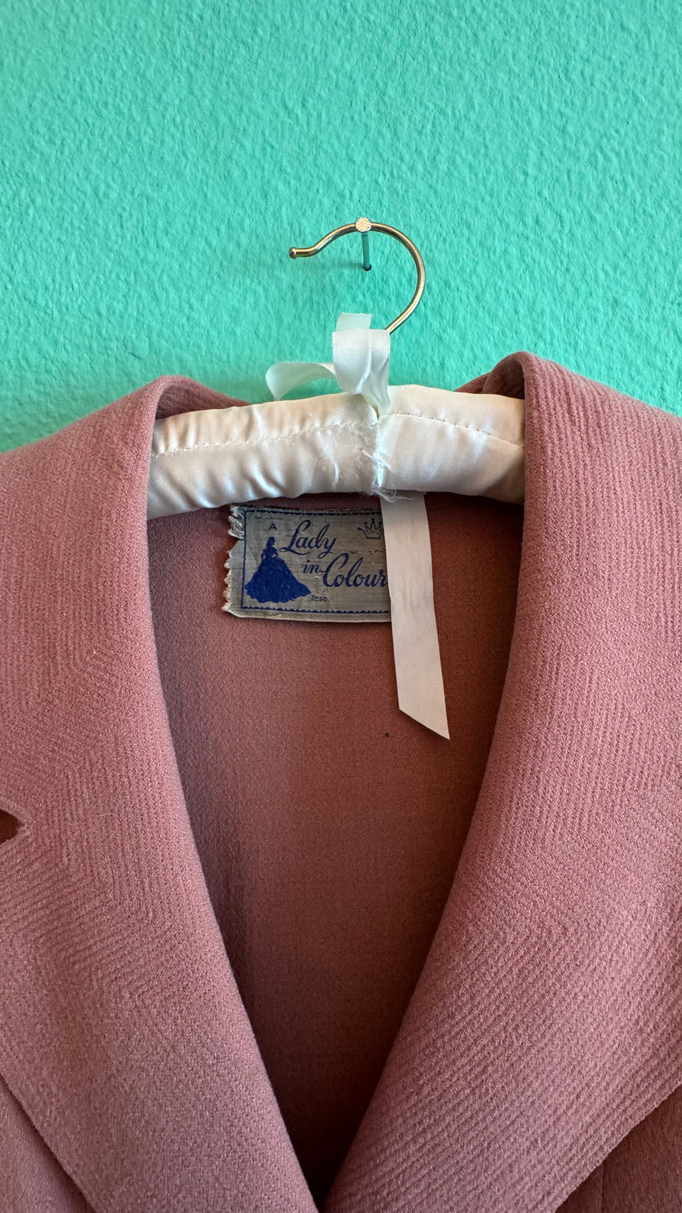 Vintage 1940s Dusty Rose Pleated Dress by A Lady in Colour