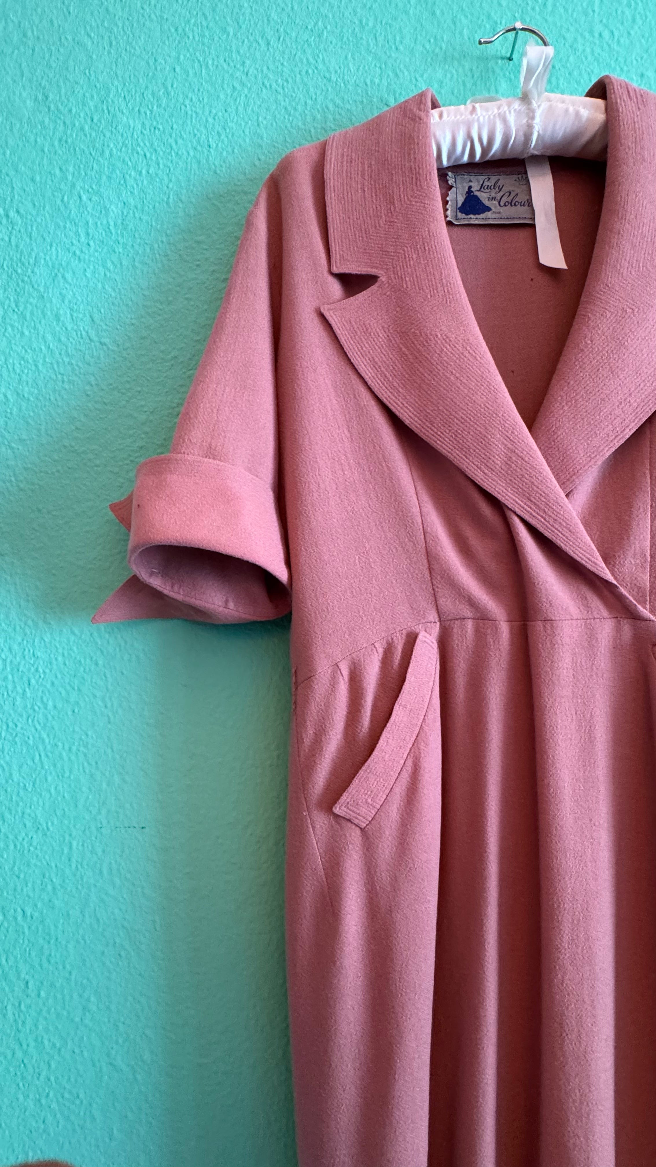 Vintage 1940s Dusty Rose Pleated Dress by A Lady in Colour