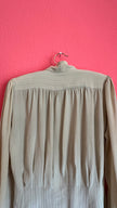 Vintage 1980s Ivory Pinstripe Blouse With Covered Buttons
