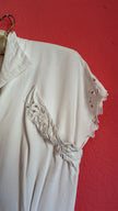 Vintage 1940s Ivory Cutwork Button-Front Dress