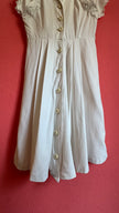 Vintage 1940s Ivory Cutwork Button-Front Dress