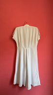 Vintage 1940s Ivory Cutwork Button-Front Dress