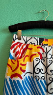 Vintage 1950s Abstract Print Cotton Pencil Skirt