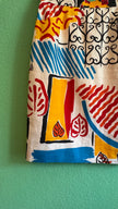 Vintage 1950s Abstract Print Cotton Pencil Skirt