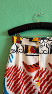 Vintage 1950s Abstract Print Cotton Pencil Skirt