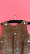 Vintage 1990s Brown Embroidered Folk Vest With Metal Buttons