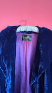 Vintage 1930s Blue Velvet Evening Coat By Kroll’s Of Rochester