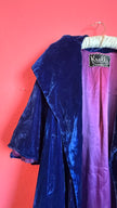 Vintage 1930s Blue Velvet Evening Coat By Kroll’s Of Rochester