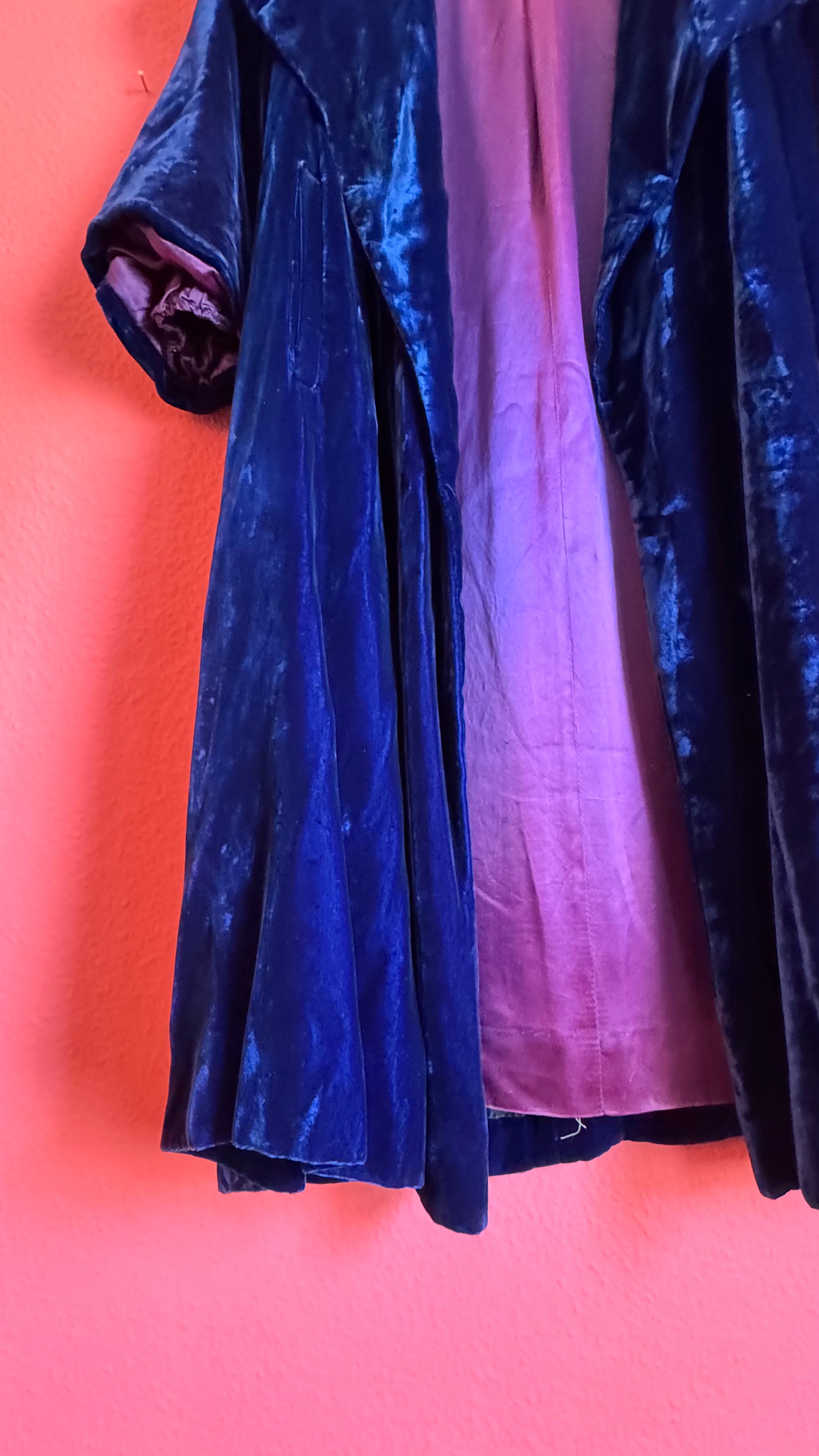 Vintage 1930s Blue Velvet Evening Coat By Kroll’s Of Rochester