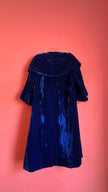 Vintage 1930s Blue Velvet Evening Coat By Kroll’s Of Rochester